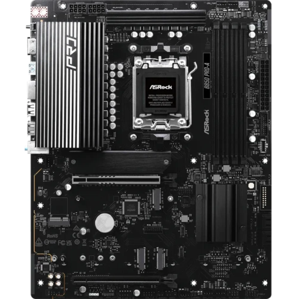 Материнская плата ASROCK B850 PRO-A, AM5, B850, 4*DDR5, 4*SATA, 4*M.2, 6*USB 2.0, 4*USB 3.2, 2*Type-C, 2*PCIx16, 1*M.2 (Key E), HDMI, ATX