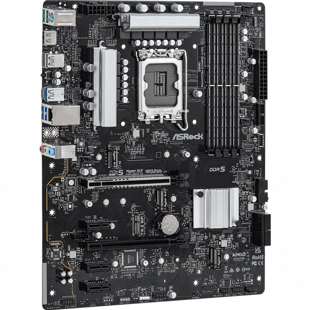 Z690 Phantom Gaming 4/D5, Socket 1700, Intel®Z690, 4xDDR5-4400, HDMI, 2xPCI-Ex16, 3xPCI-Ex1, 4xSATA3 (RAID 0/1/5/10), 3xM.2, 8 Ch Audio, 1xGLan, (2+2)xUSB2.0, (5+4)xUSB3.2, (1+1)xUSB3.2 Type-C™, 1xP