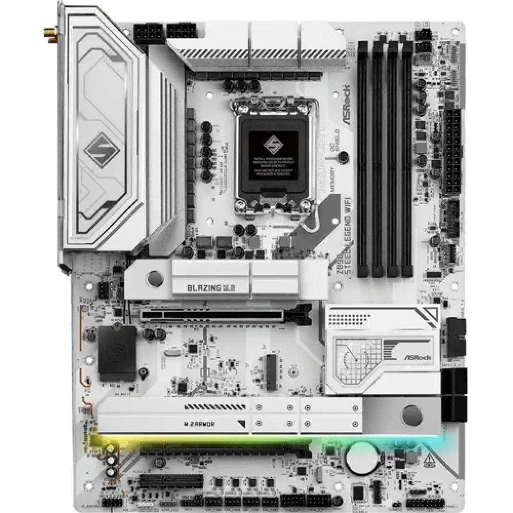 Материнская плата, ASRock, Z890 STEEL LEGEND WIFI (4710483947520), LGA1851, iZ890, 4xDDR5 4400/4800/5600/9466+(OC), 4xSATA3, 4xM.2 (1*PCI-E 5.0x4, 2*PCI-E 4.0x4, 1*PCI-E 4.0x4 & SATA), Raid, 1xHDMI,