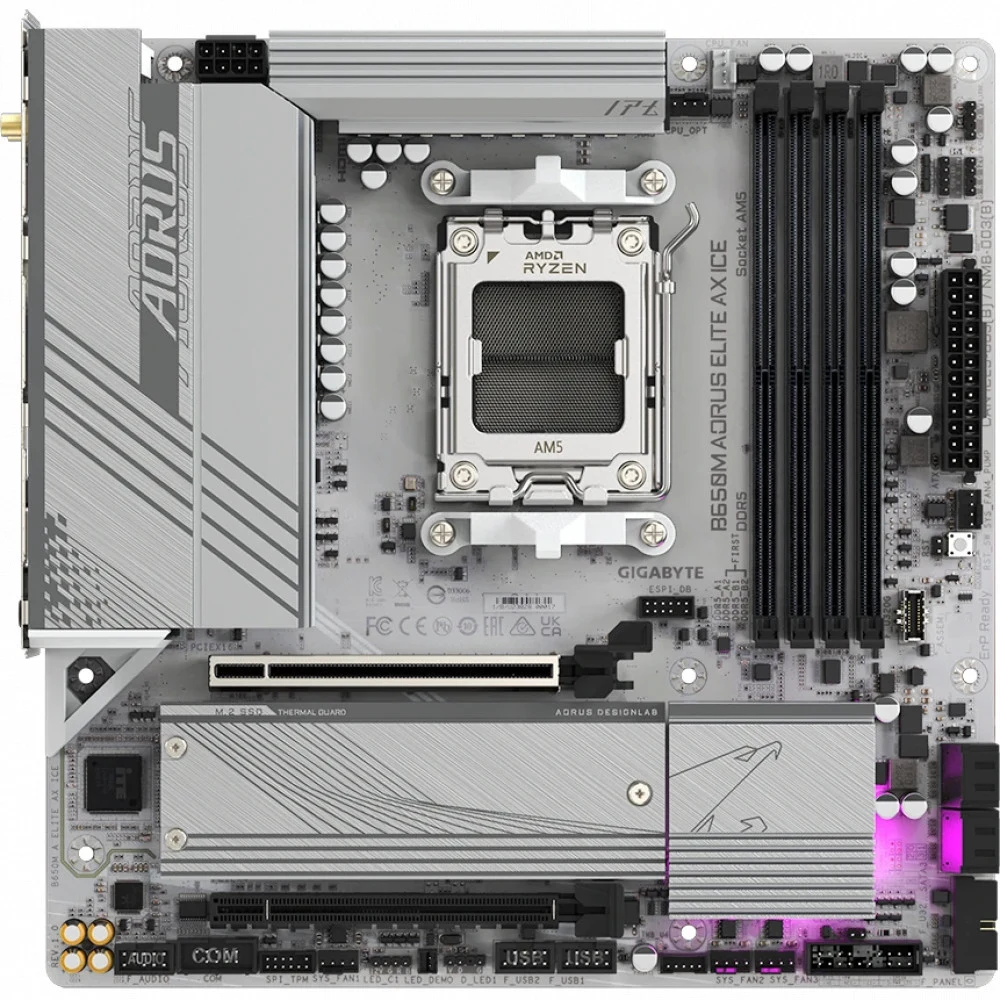 Материнская плата AMD B650 SAM5 MATX B650M A ELITE AX ICE GIGABYTE