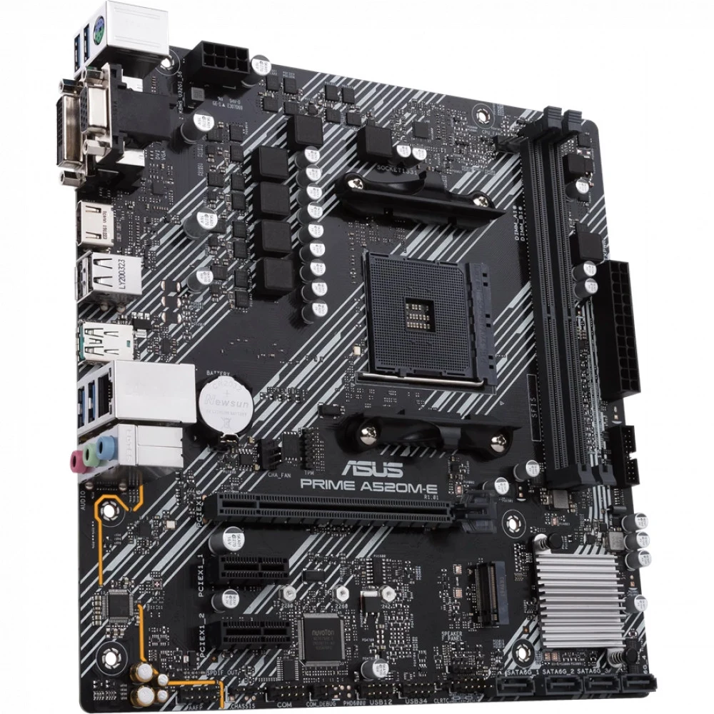ASUS PRIME A520M-E/CSM (Socket AM4, mATX, 2xDDR4(64GB), VGA/DVI/HDMI, 1xPCIe3.0x16, 1xLAN, 4xSATA 6Gb/s, 1 x USB 3.2 Gen 2, 2 x USB 2.0, 4 x USB 3.2, 1xPS/2)