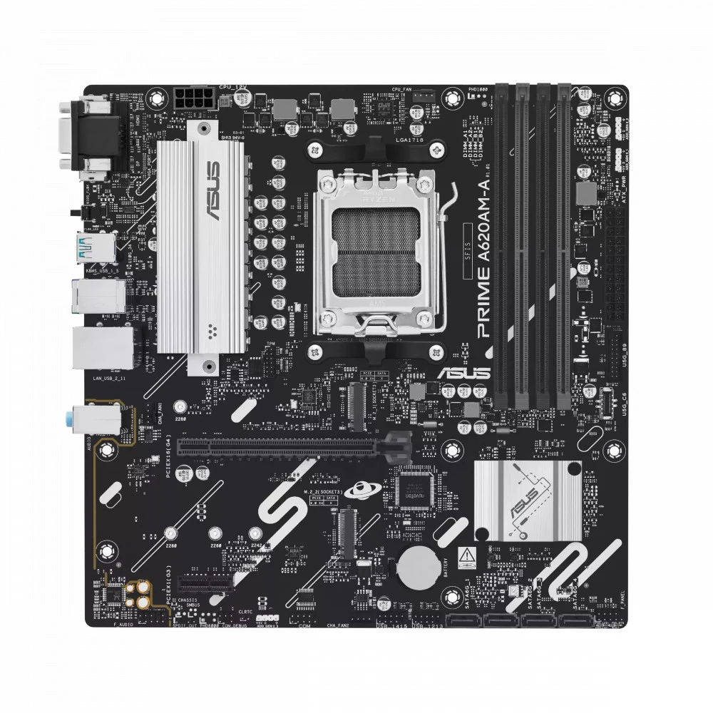 Материнская плата ASUS PRIME A620AM-A-CSM AM5 mATX 4xDDR5 PCIEx16 PCIEx1 2xM.2 DP HDMI VGA GLAN