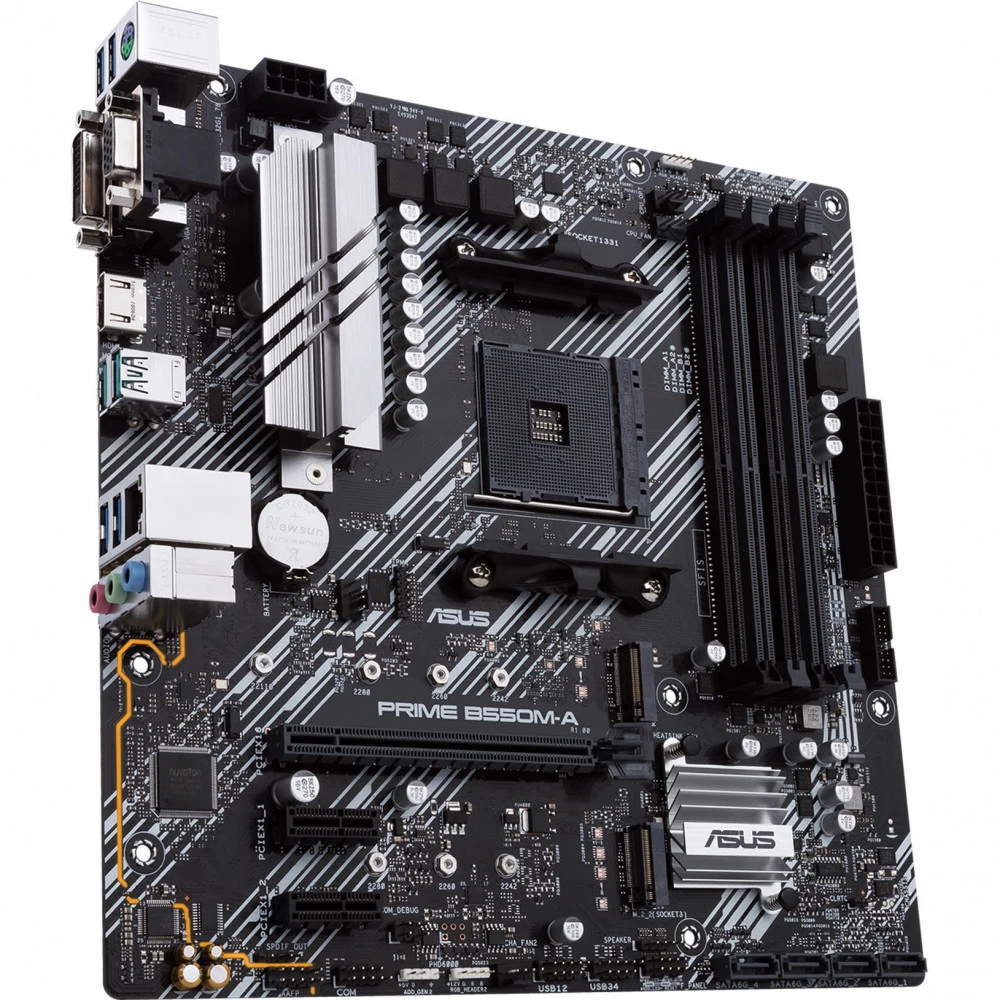Материнская плата ASUS PRIME B550M-A AM4 mATX 4xDDR4 PCIEx16 2xPCIEx1 2xM.2 HDMI DVI VGA GLAN {10}
