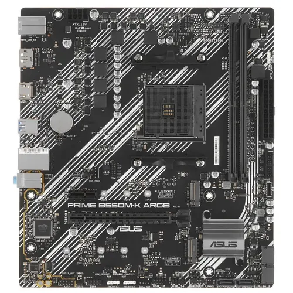 Материнская плата ASUS PRIME B550M-K ARGB AM4 mATX 2xDDR4 PCIEx16 PICEx1 2xM.2 DP HDMI GLAN