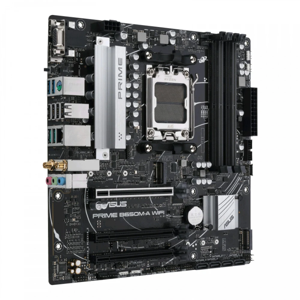 ASUS PRIME B650M-A WIFI, Socket AM5, B650, 4*DDR5, HDMI+DP+VGA, 4xSATA3 + RAID, M2, Audio, Gb LAN, USB 3.2, USB 2.0, mATX 90MB1C00-M1EAY0