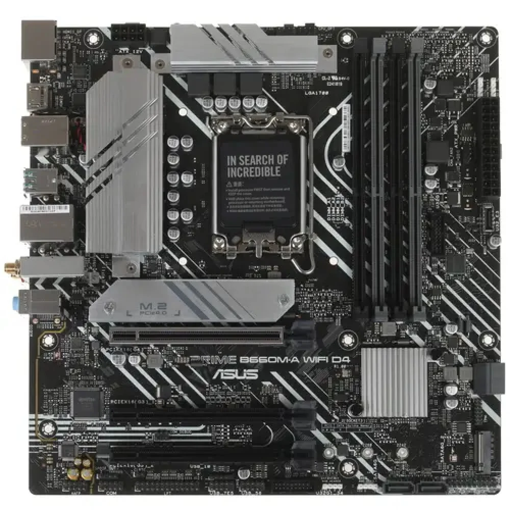 Материнская плата ASUS PRIME B660M-A WIFI D4 LGA1700 mATX 4xDDR4 3xPCIEx16 2xM.2 DP 2xHDMI GLAN Wi-Fi 6 (90MB1AE0-M1EAY0)