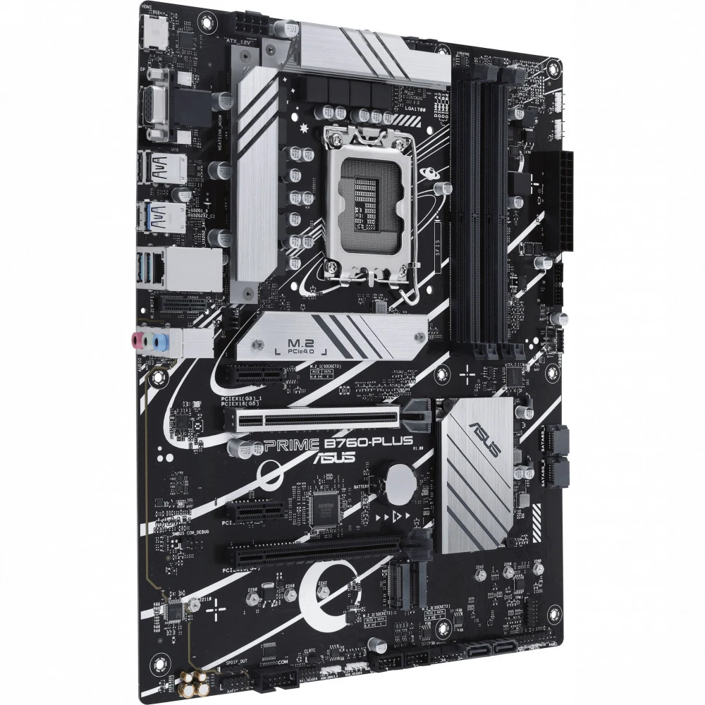 ASUS PRIME B760-PLUS (Socket 1700, ATX, 4xDDR5(192GB), DP/HDMI, 2xPCIe 4.0x16/1xPCIe 4.0, 1xLAN (2.5GbE), 4xSATA 6Gb/s, 3xM.2, 2xUSB 3.2, 4xUSB 2.0, 1xPS/2) 90MB1EF0-M1EAY0