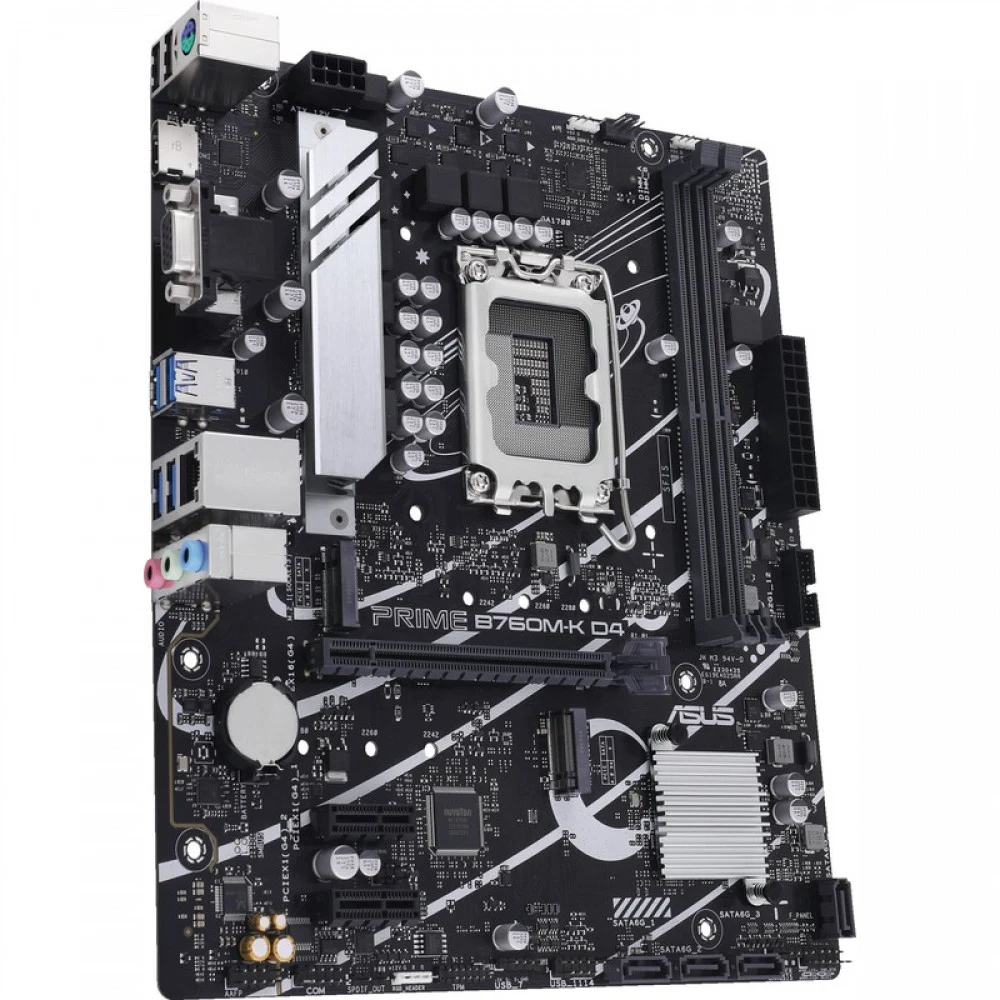 Материнская плата ASUS PRIME B760M-K D4 LGA1700 mATX 2xDDR4 PCIEx16 2xPCIEx1 2xM.2 HDMI VGA 2.5GLAN