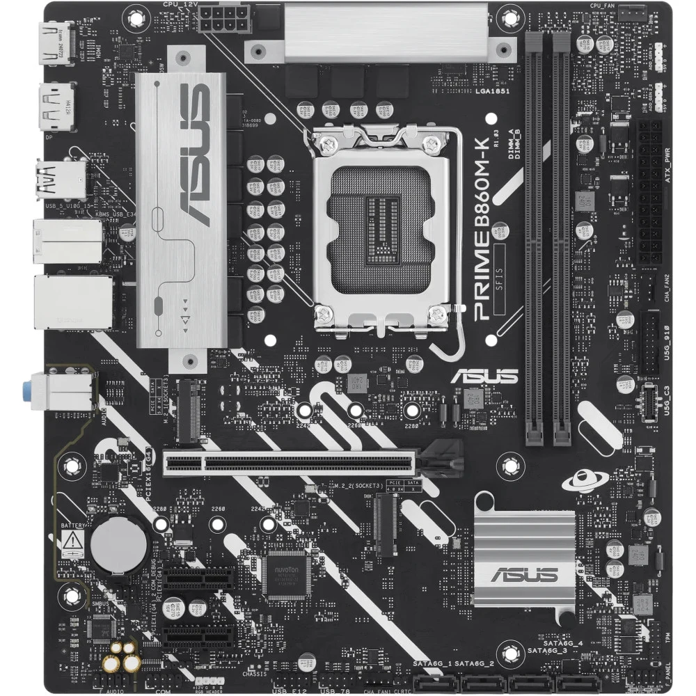 ASUS Main Board Desktop LGA1851 Intel B860 2xDDR5/DDR5 CUDIMM 1xPCIe x16 5.0, 2xPCIe x1, 2xM.2 DisplayPort HDMI mATX