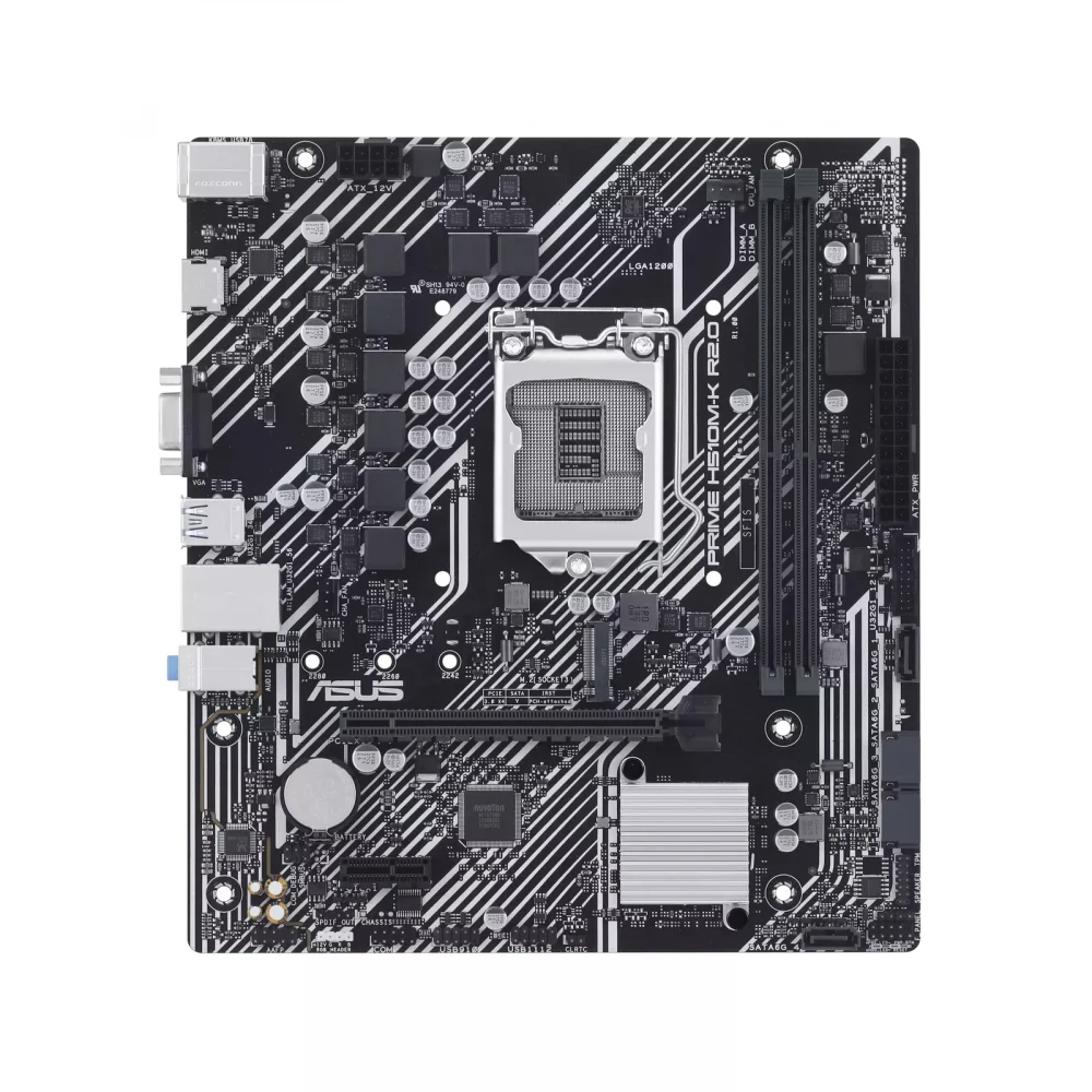 Материнская плата ASUS PRIME H510M-K R2.0 <Socket 1200, Intel H510, 2xDDR4, PCI-E 4.0, 2xUSB 3.2 Gen1, VGA, HDMI, mATX>