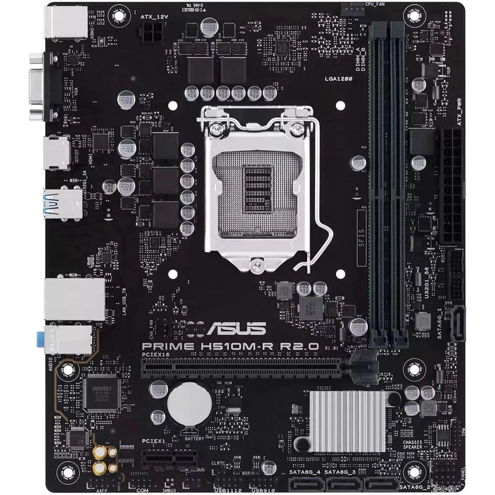 Матплата Asus Prime H510M-R R2.0-SI, iH470, S1200, mATX, 2DDR-4, 1xPCI-Ex16, 4SATA, VGA, HDMI, 13USB