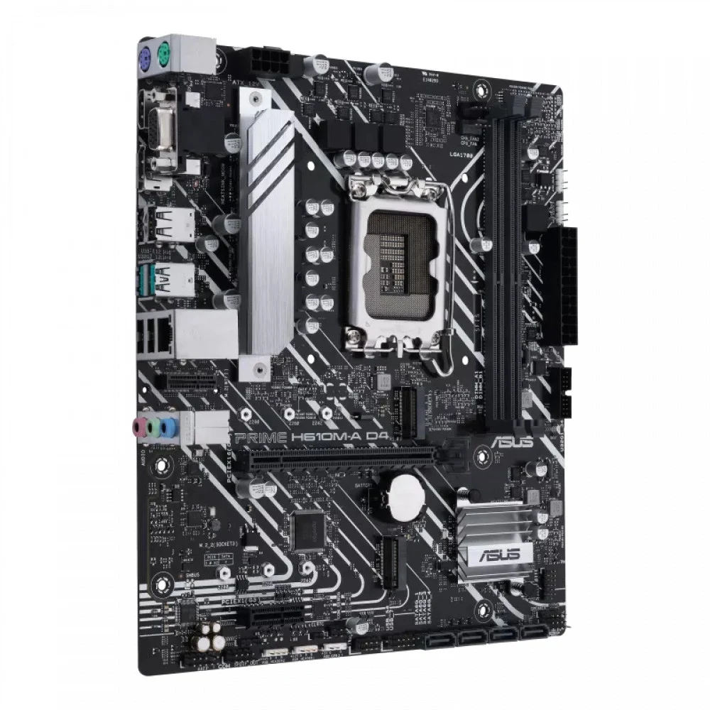 ASUS PRIME H610M-A D4-CSM LGA1700 mATX MB - Intel H610 2xDIMM DDR4 2xM.2 4xSATA PCIe 4.0 1Gb Ethernet 1xD-SUB 1xDisplayPort 1xHDMI with Addressable Gen 2 headers and Aura Sync