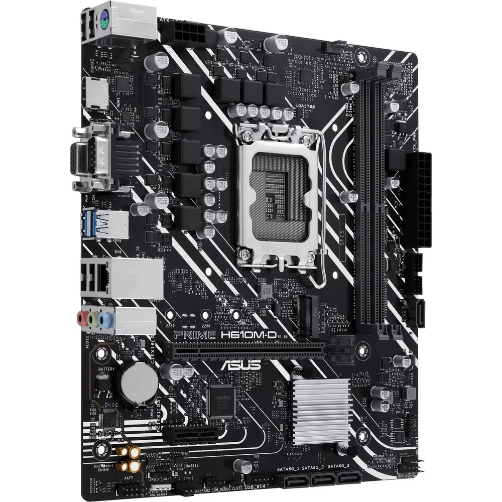 Материнская плата ASUS PRIME H610M-D, LGA1700, H610, 2*DDR5, 4*SATA, 1*M.2, 2*USB 3.2, 4*USB 2.0, 1*COM port, 1*PCIx16, 1*PCIx1, HDMI+D-Sub, mATX 90MB1G80-M0EAY0