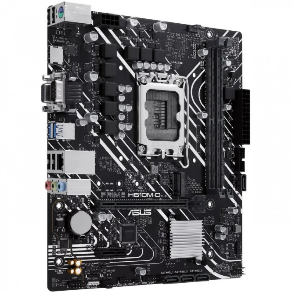 ASUS PRIME H610M-D (Socket 1700, mATX, 2xDDR5(96GB), VGA/HDMI 2.1, 1xPCIe 4.0x16/1xPCIe 3.0, 1xLAN, 4xSATA 6Gb/s, 1xM.2, 2xUSB 3.2, 4xUSB 2.0, 1xPS/2)