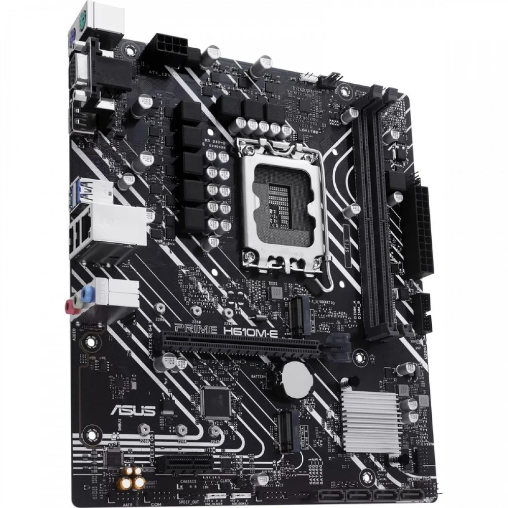 Материнская плата ASUS PRIME H610M-E-CSM, LGA1700, H610, 2*DDR5, 4*SATA, 2*M.2, 2*USB 3.2, 2*USB 2.0, 1*PCIx16, 1*PCIx1, DP+VGA+HDMII, mATX 90MB1G10-M0EAYC