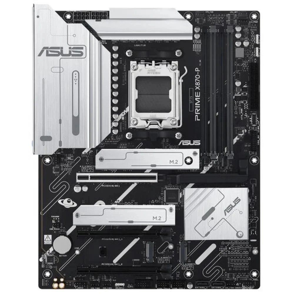 ASUS PRIME X870-P (Socket AM5, ATX, 4xDDR5(192GB), HDMI, 1xPCIe 5.0x16/2xPCIe 4.0x16/1xLAN (2.5GbE), 2xSATA 6Gb/s, 4xM.2, 2xUSB4 Type-C, 4xUSB 3.2, 4xUSB 2.0)