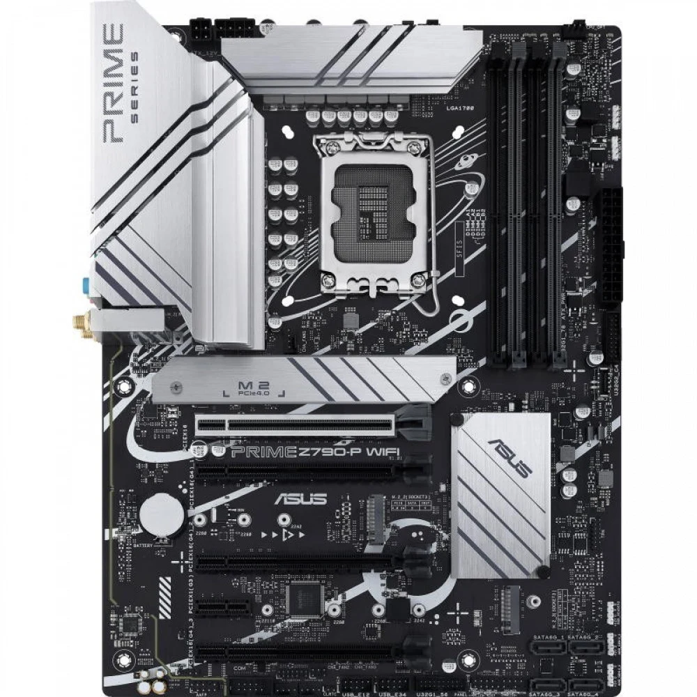 ASUS PRIME Z790-P WIFI (Socket 1700, ATX, 4xDDR5(192GB), DP/HDMI, 1xPCIe 5.0x16/3xPCIe 4.0x16/1xPCIe 3.0, 1xLAN (2.5GbE), Wi-Fi, BT, 4xSATA 6Gb/s, 3xM.2, 1xType-C, 3xUSB 3.2, 4xUSB 2)