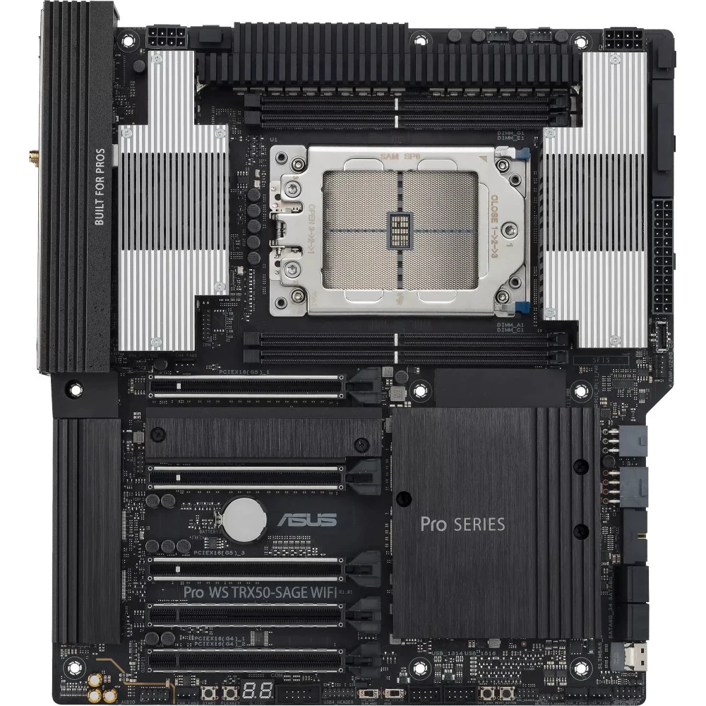 Материнская плата ASUS PRO WS TRX50-SAGE WIFI, AMD TRX50, 4*DDR5, 4*SATA, 3*M.2, 6*USB 3.2, 2*USB 2.0,Type-C, 5*PCIx16, CEB 90MB1FZ0-M0EAY0