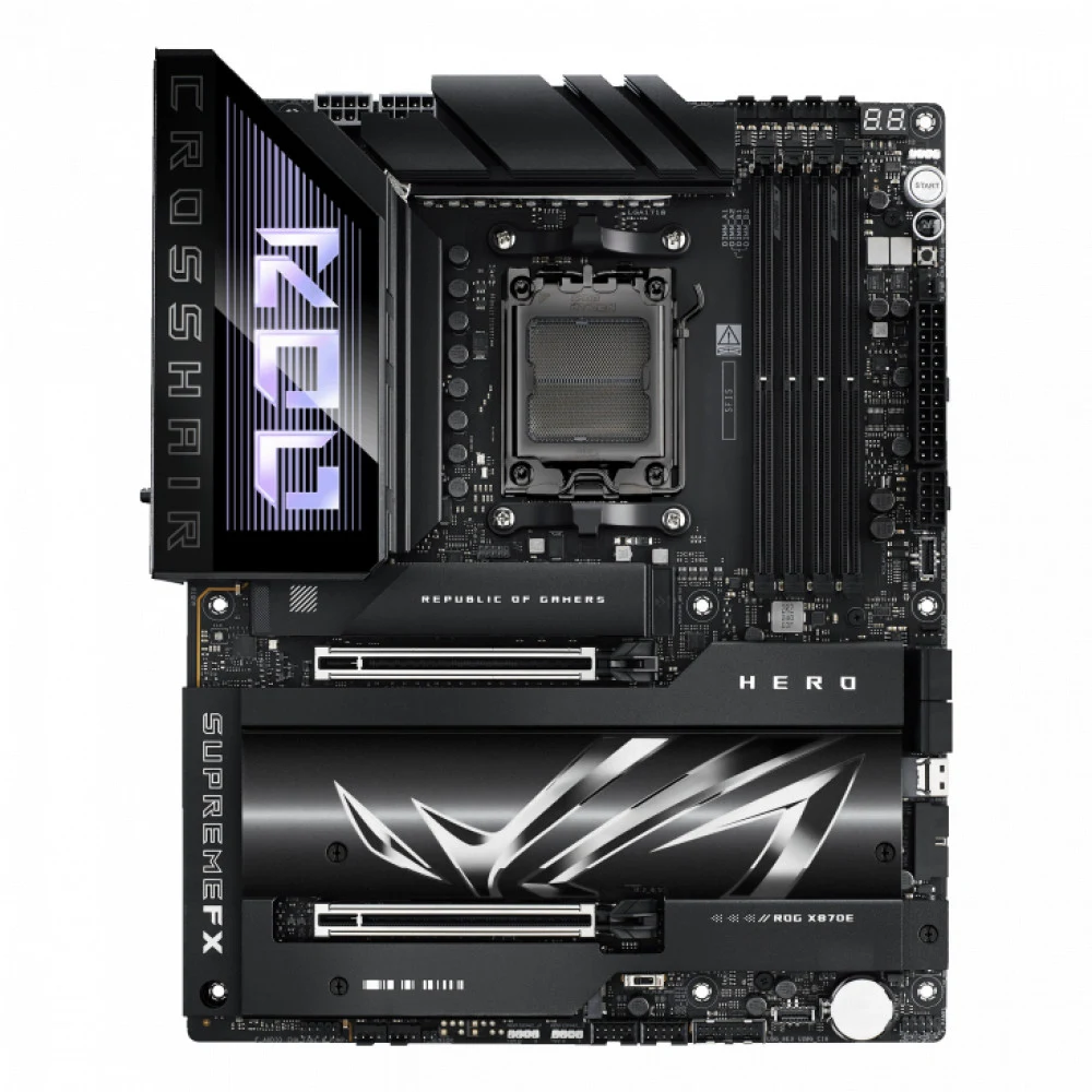 Материнская плата ASUS ROG CROSSHAIR X870E HERO AM5 ATX 4xDDR5 2xPCIEx16 5xM.2 4xUSB-C HDMI 2.5GLAN 5GLAN Wi-Fi 7