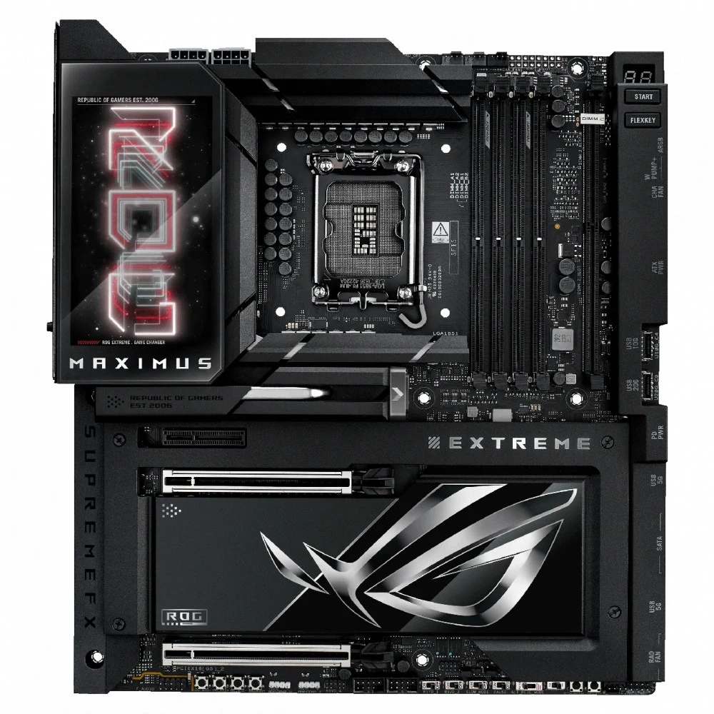 Материнская плата ASUS ROG MAXIMUS Z890 EXTREME, LGA1851, Z890, 4*DDR5, 4*SATA, 6*M.2, 7*USB 3.2, Type-C, 2*PCIx16, 2*PCIx4, 2*Thunderbolt™ 5, HDMITM, ATX 90MB1IA0-M0EAY0