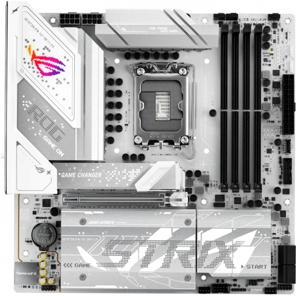 ASUS ROG STRIX B860-G GAMING WIFI (Socket 1851, mATX, 4xDDR5(256GB), DP/HDMI 2.1, 1xPCIe 5.0x16, 1xLAN(2.5GbE), Wi-Fi, BT, 4xSATA 6Gb/s, 4xM.2, Thunderbolt, 1xType-C, 5xUSB 3.2, 4xUSB 2.0)