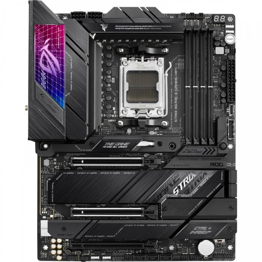 Материнская плата ASUS ROG STRIX X670E-E GAMING WIFI SocketAM5 AMD X670 4xDDR5 ATX AC`97 8ch(7.1) 2.5Gg RAID+HDMI+DP [ROG STRIX X670E-E GAMING WIFI]
