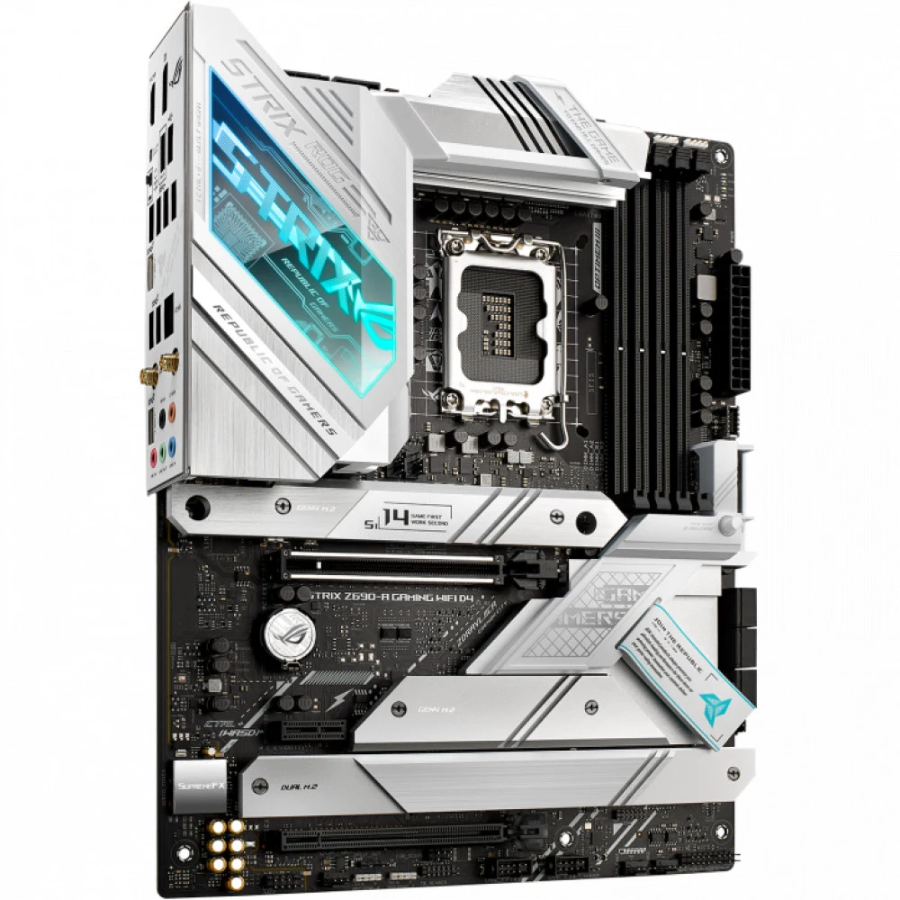 ASUS ROG STRIX Z690-A GAMING WIFI, LGA1700, Z690, 4*DDR5, HDMI+DP, CrossFireX, SATA3 + RAID, Audio, Gb LAN, USB 3.1*9, USB 2.0*6, COM*1 header (w/o cable), ATX 90MB18K0-M0EAY0