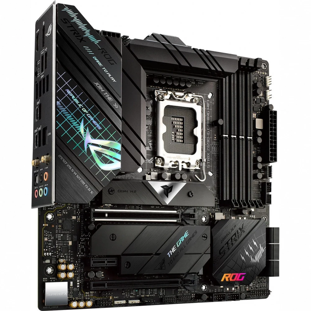 ASUS ROG STRIX Z690-G GAMING WIFI, LGA1700, Z690, 4*DDR5, HDMI+DP, SLI+CrossFireX, SATA3 + RAID, Audio, 2,5Gb LAN, USB 3.2*9, USB 2.0*6, mATX 90MB19G0-M0EAY0