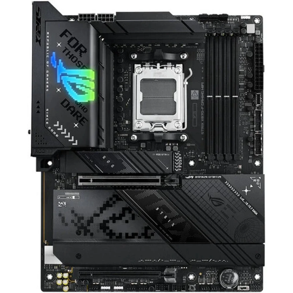 ASUS ROG STRIX X870-F GAMING WIFI (Socket AM5, ATX, 4xDDR5(192GB), DP/HDMI, 1xPCIe 5.0x16/1xPCIe 4.0x16, 1xLAN (2.5GbE), Wi-Fi 7, BT 5.4, 2xSATA 6Gb/s, 4xM.2, 2xUSB4 Type-C, 1xUSB-C, 9xUSB 3.2)