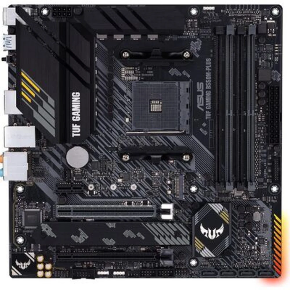 Материнская плата ASUS TUF GAMING B550M-PLUS, Socket AM4, B550, 4*DDR4, HDMI+DP, CrossFireX, SATA3 + RAID, Audio, 2,5Gb LAN, USB 3.2*8, USB 2.0*6, COM*1 header (w/o cable) mATX 90MB14A0-M0EAY0
