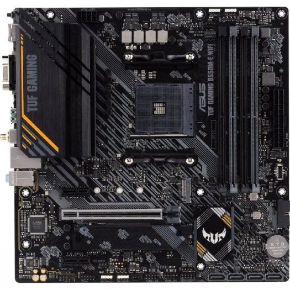 ASUS TUF GAMING B650M-E WIFI (Socket AM5, mATX, 4xDDR5(128GB), 4xDDR5(192GB), DP/HDMI, 2xPCIe 4.0x16/1xPCIe 4.0, 1xLAN (2.5GbE), Wi-Fi 6i, BT5.2, 4xSATA 6Gb/s, 3xM.2, 1xType-C, 4xUSB 3.2, 3xUSB 2.0)