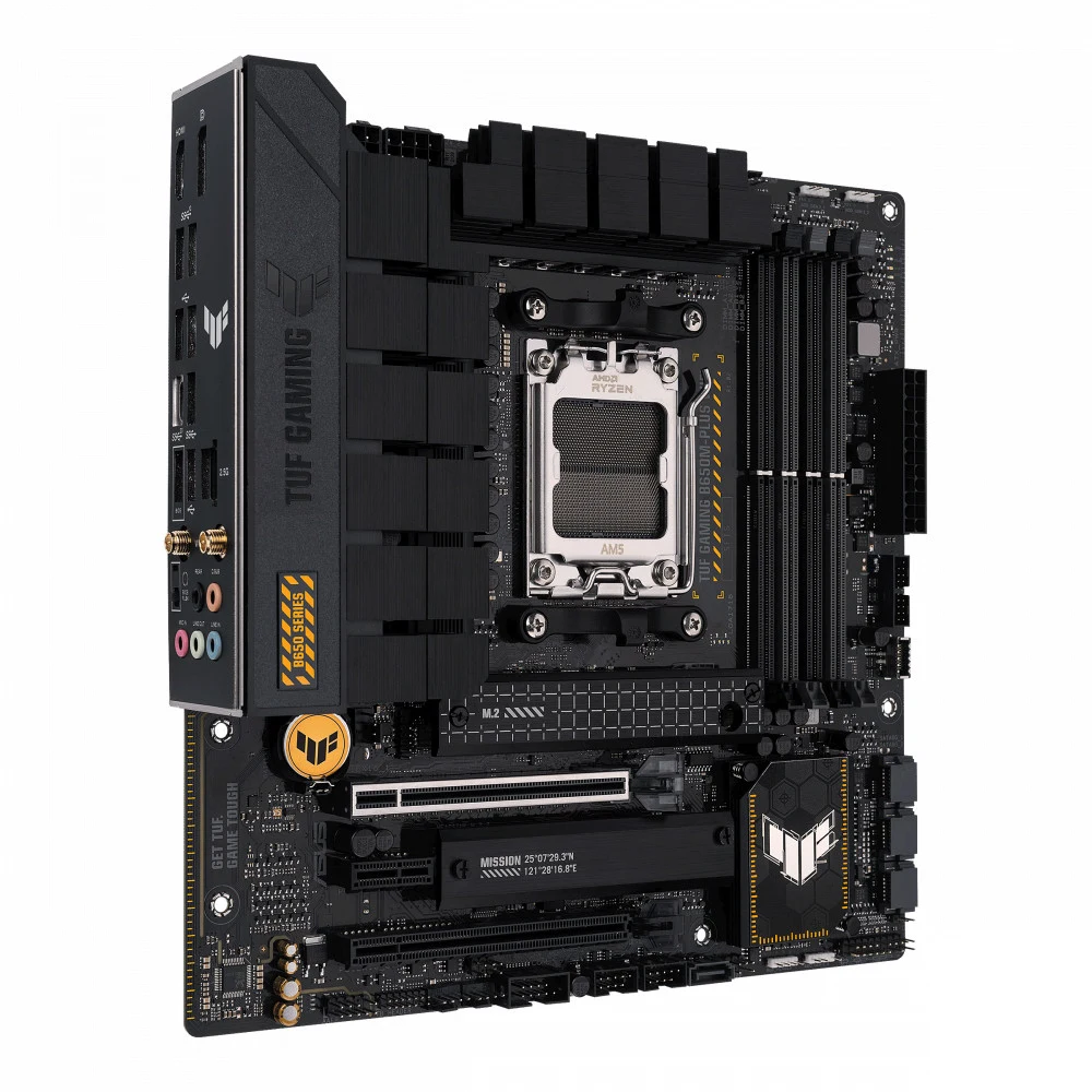 Материнская плата ASUS TUF GAMING B650M-PLUS WIFI AM5 mATX 4xDDR5 2xPCIEx16 PCIEx1 2xM.2 USB-C DP HDMI 2.5GLAN Wi-Fi 6 (90MB1BF0-M0EAY0) (912118)