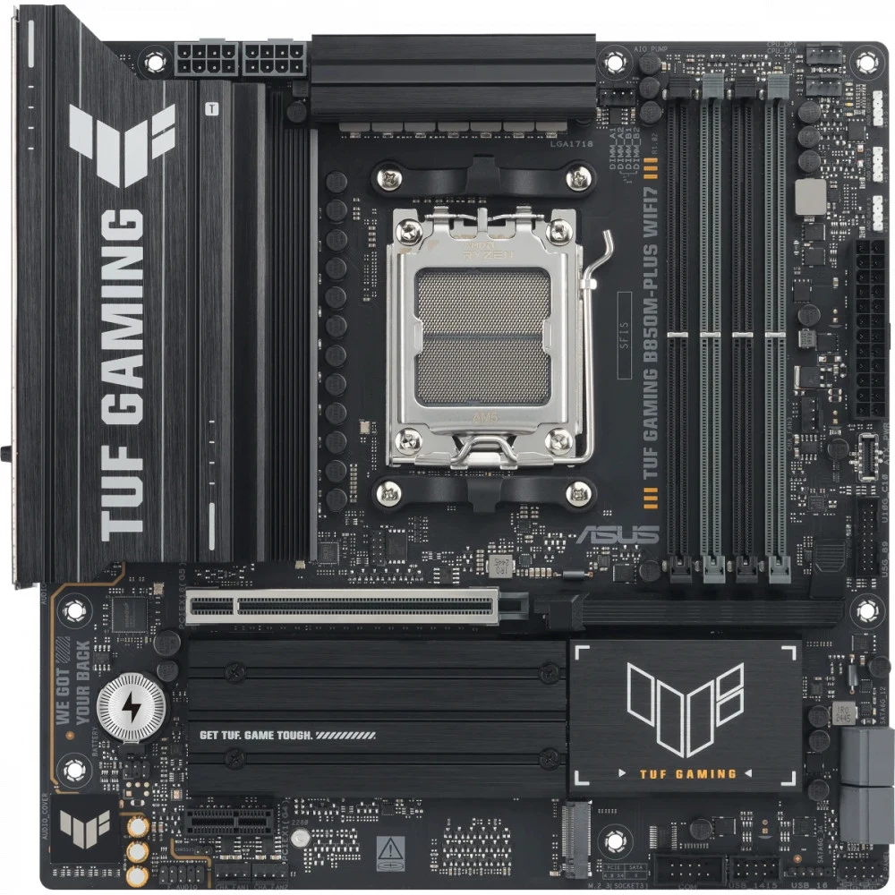 Материнская плата ASUS TUF GAMING B850M-PLUS WIFI7 AM5 4xDDR5 4xSATA 3xM.2 HDMI DP Type-C mATX