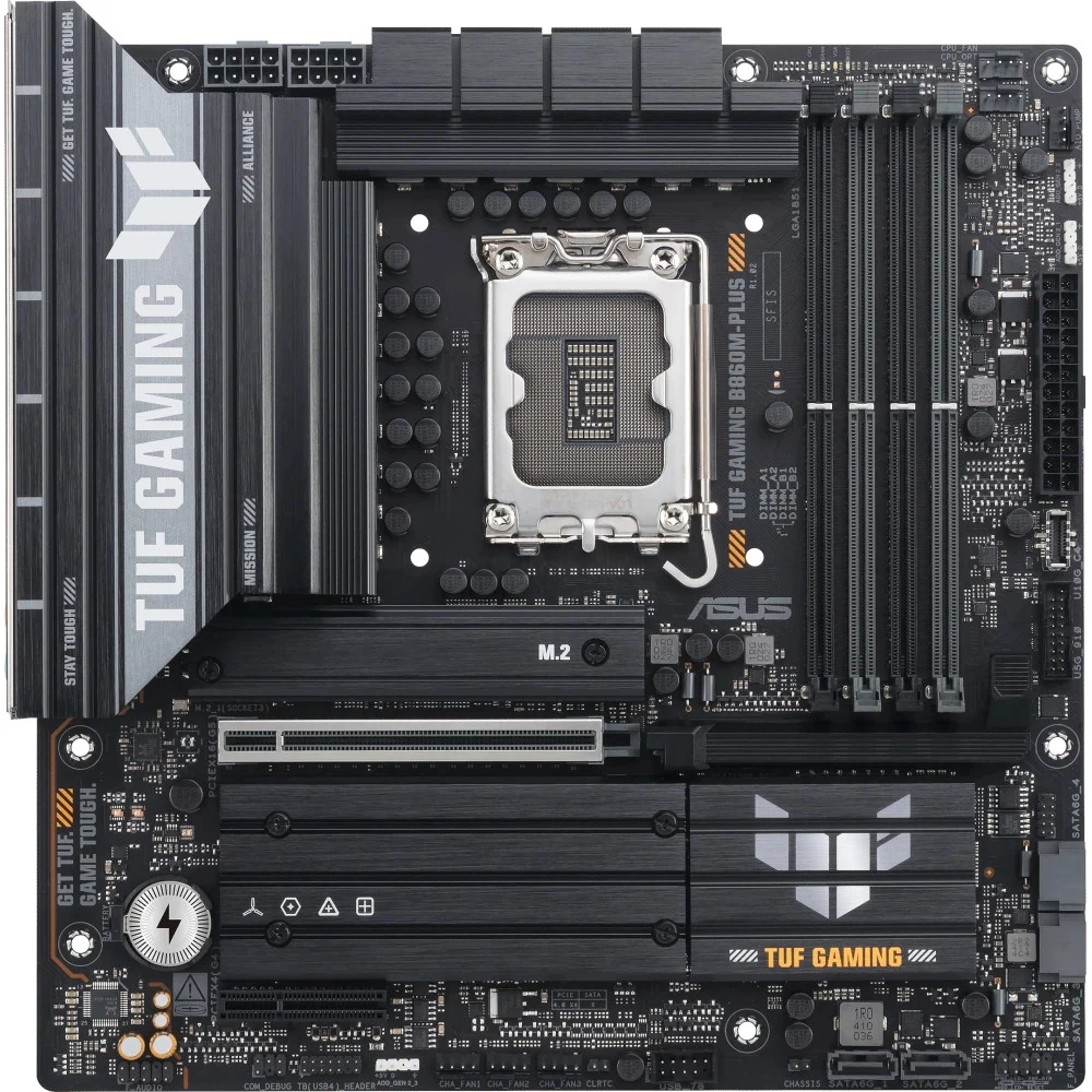 ASUS Main Board Desktop Intel B860 Chipset 4 x DIMM slots, max. 256GB, DDR5 1 x PCIe 5.0 x16 slot 1 x DisplayPort1 x HDMI port 1 x Wi-Fi Module 3 x M2 4 x SATA m-ATX