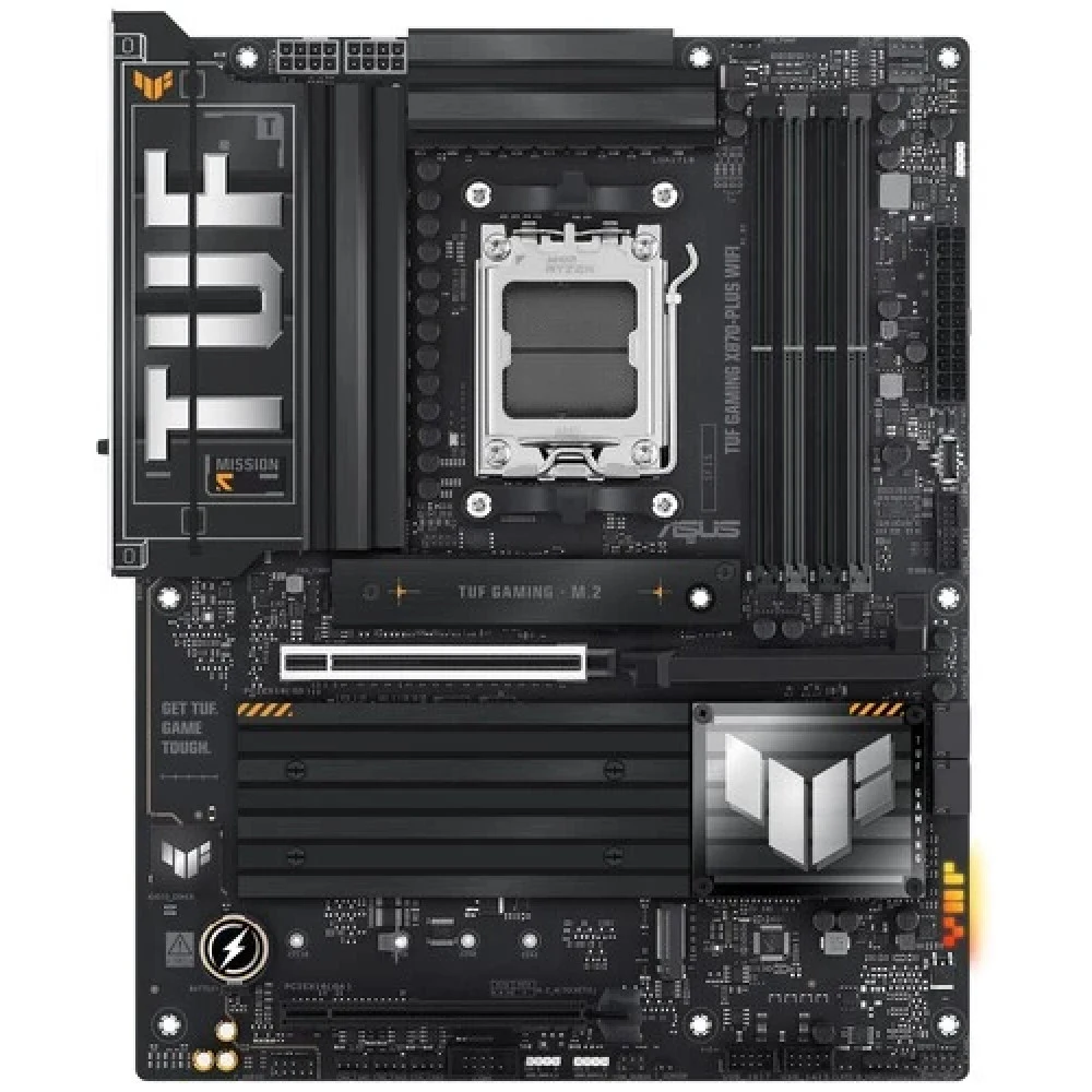 ASUS TUF GAMING X870-PLUS WIFI (Socket AM5, ATX, 4xDDR5(192GB), HDMI, 1xPCIe 5.0x16/1xPCIe 4.0x16, 1xLAN (2.5GbE), Wi-Fi 7, BT 5.4, 2xSATA 6Gb/s, 4xM.2, 2xType-C, 7xUSB 3.2, 1xUSB 2.0)
