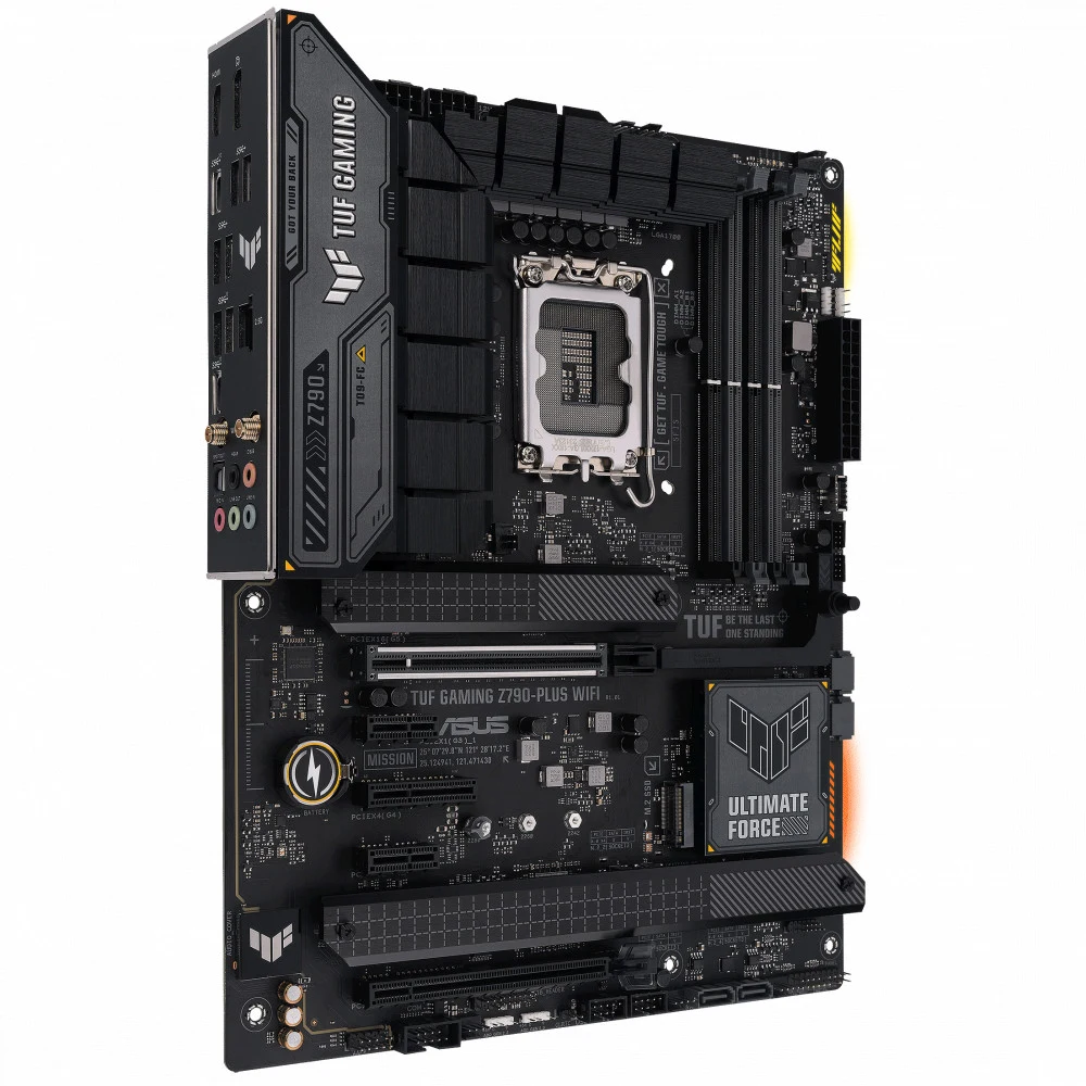 ASUS TUF GAMING Z790-PLUS WIFI (Socket 1700, ATX, 4xDDR5(192GB), DP/HDMI, 1xPCIe 5.0x16/1xPCIe 4.0x16/1xPCIe 4.0x4, 2xPCIe 3.0, 1xLAN (2.5GbE), Wi-Fi 6E, BT, 4xSATA 6Gb/s, 4xM.2, 2xType-C, 6xUSB 3.2