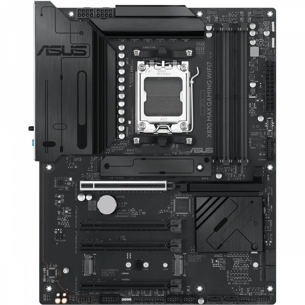 Материнская плата ASUS X870 MAX GAMING WIFI7 AM5 ATX 4xDDR5 4хPCIEx16 PCIEx1 4xM.2 2xUSB-C HDMI 2.5GLAN Wi-Fi 7