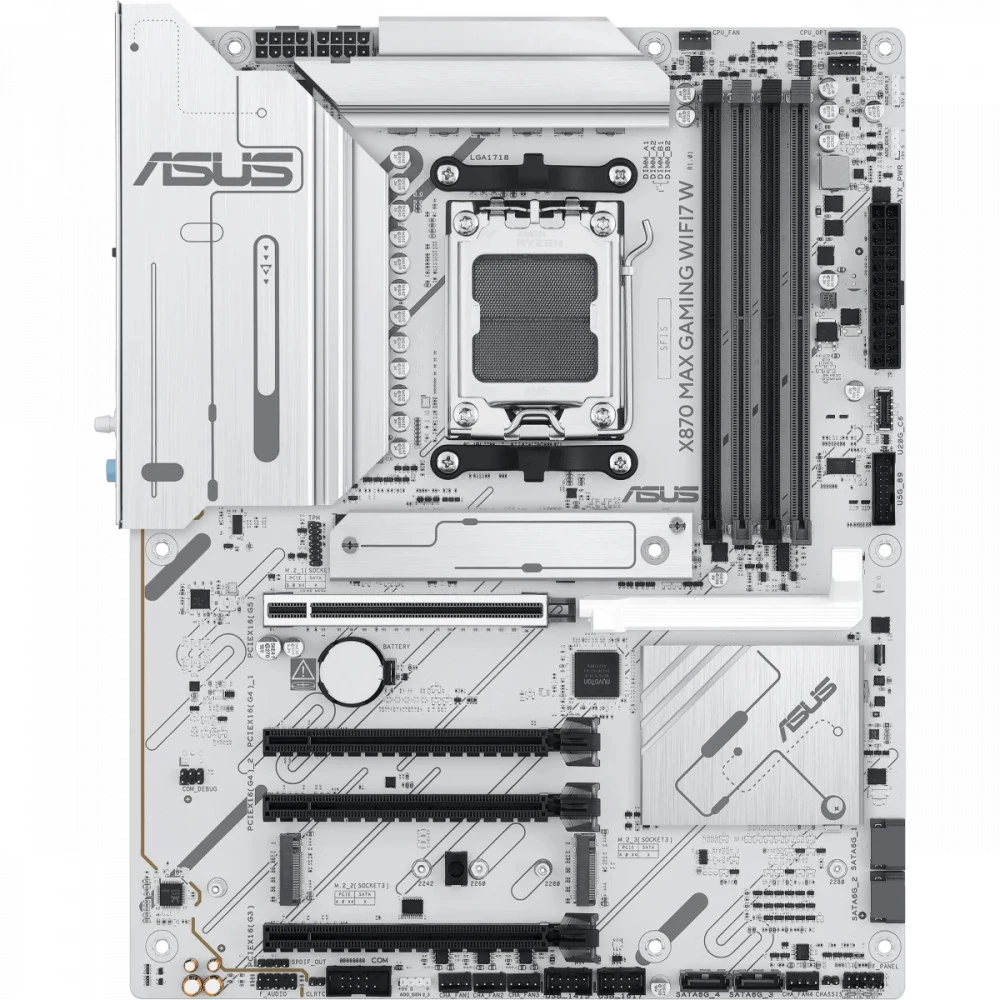 Материнская плата ASUS X870 MAX GAMING WIFI7 W AM5 ATX 4xDDR5 4хPCIEx16 PCIEx1 3xM.2 2 2xUSB-C HDMI 2.5GLAN WIFI 7