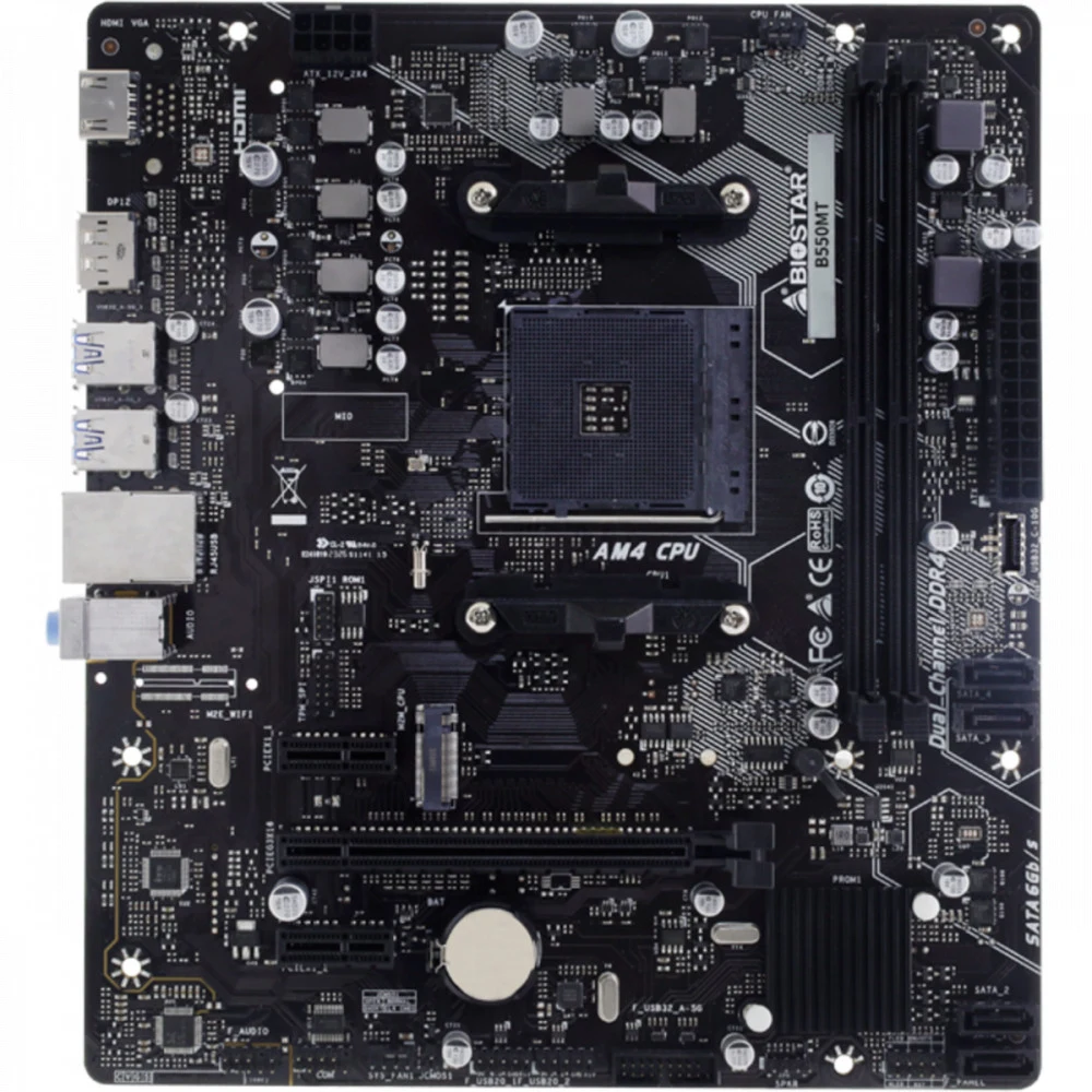 BIOSTAR MB AM4 B550 2 x DDR4 4 x SATA III 1 x M.2 1 x DP Port 1 x HDMI Port 1 x LAN port Micro ATX