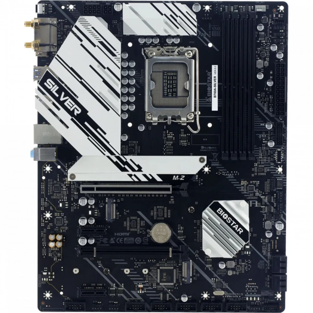 Материнская плата Biostar B760A-Silver Soc-1700 Intel B760 4xDDR5 ATX AC`97 8ch(7.1) 2.5Gg RAID+VGA+HDMI+DP [B760A-SILVER]