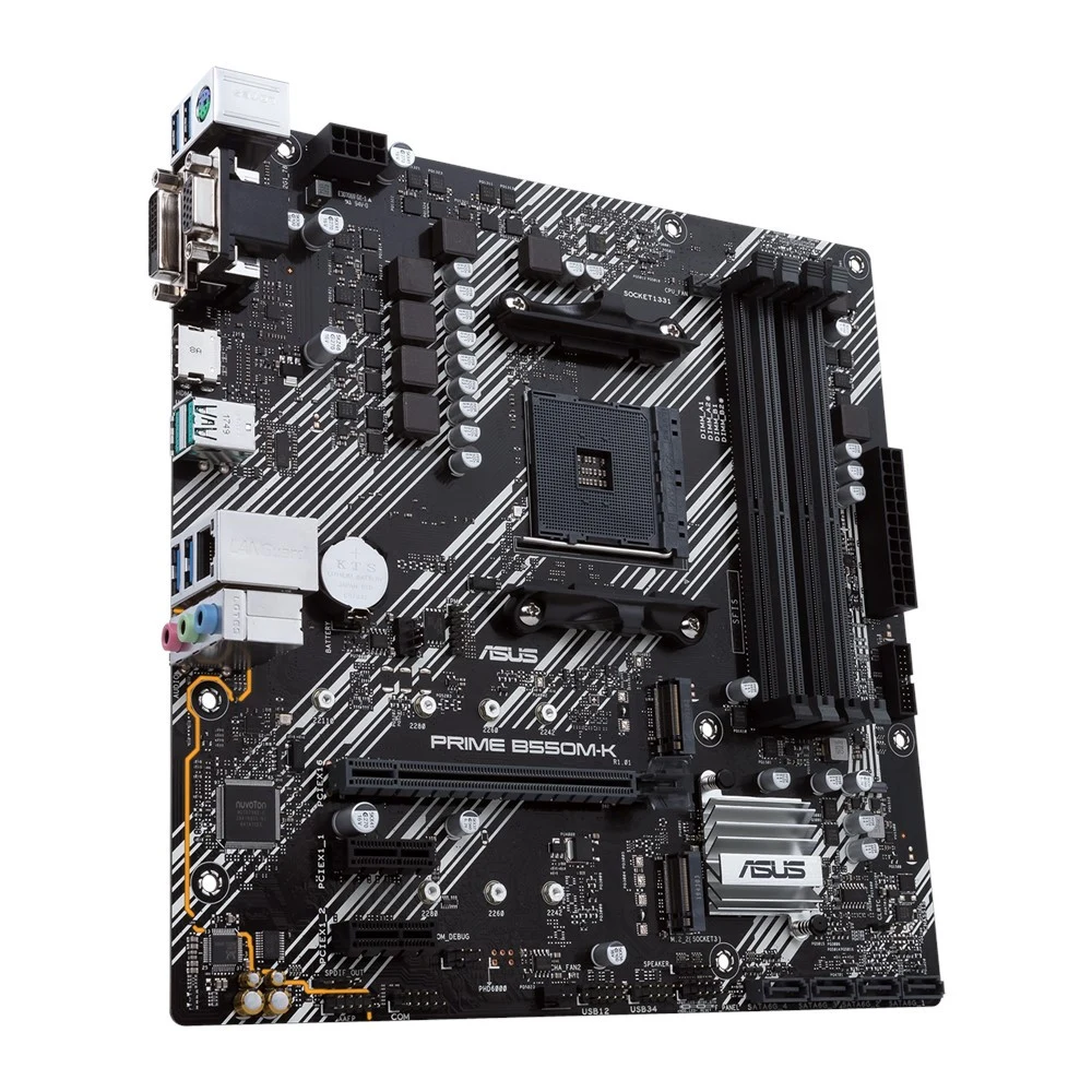 Материнская плата Gigabyte B550M K, Socket AM4, AMD B550, 4xDDR4-3200, HDMI+DP, 1xPCI-Ex16, 1xPCI-Ex1, 4xSATA3(RAID 0/1/10), 2xM.2, 8 Ch Audio, GLan, (4+2)xUSB2.0, (4+2)xUSB3.2, 1xPS/2, mATX, RTL {1