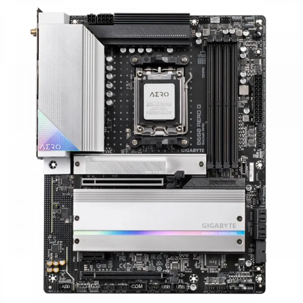 Материнская плата, Gigabyte, B650 AERO G (4719331848972), AM5, B650, 4xDDR5 4400/4800/5200/6667(OC), 4xSATA3, 3xM.2, RAID, 1xHDMI, 2xPCI-Ex16, 1xPCI-Ex1, WiFi, ATX