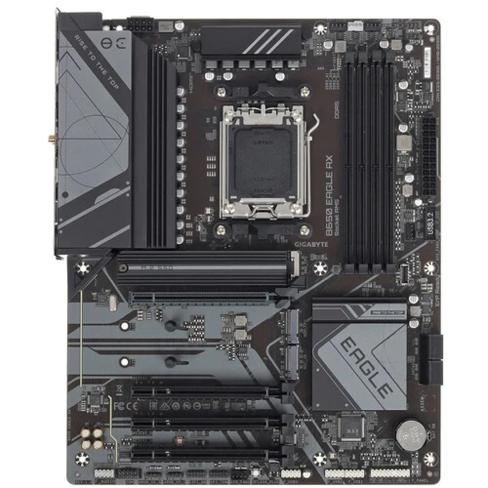 Материнская плата, Gigabyte, B650 EAGLE AX (4719331860158), AM5, B650, 4xDDR5 4400/4800/5200/7600(OC), 4xSATA3, 3xM.2 (PCIe 4.0 x4/x2), RAID, 1xHDMI, 1хDP, 4xPCI-Ex16, WiFi, ATX
