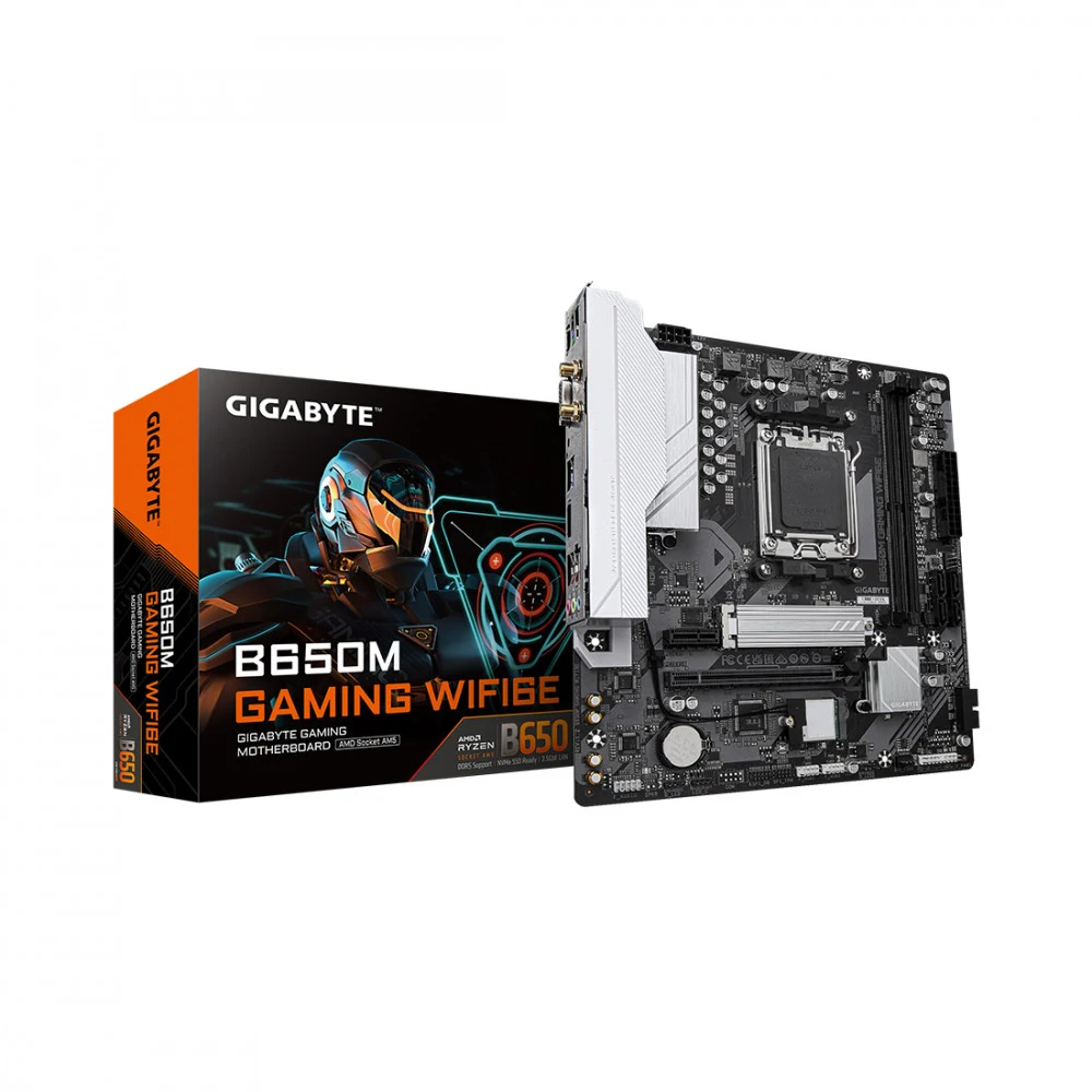 Материнская плата, Gigabyte, B650M GAMING PLUS WIFI (4719331862213), AM5, B650, 4xDDR5 4800/5200/8000(OC), 4xSATA3, 2xM.2 (PCIe 4.0 x4/x2), RAID, 1xHDMI, 2хDP, 1xPCI-Ex16, 1xPCI-Ex1, WiFi, mATX