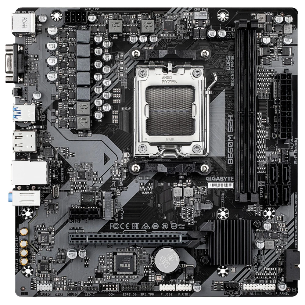 Сист.плата Gigabyte B650M S2H, B650, 4xDDR5, PCI-E4 x16, 1xPCI-E x1, 1xM.2, 4xSATA, HDMI, LAN1GbE, BOX