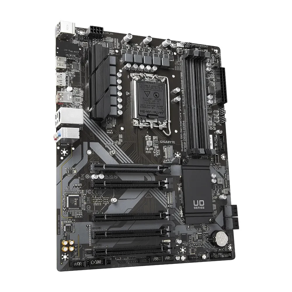 Материнская плата Gigabyte B760 DS3H DDR4, Socket 1700, Intel®B760, 4xDDR4-3200, HDMI+DP, 5xPCI-Ex16, 4xSATA3(RAID 0/1/5/10), 2xM.2, 8Ch Audio, GLan, (4+4)xUSB2.0, (1+2)xUSB3.2, (1+1)xUSB3.2 Type-C™