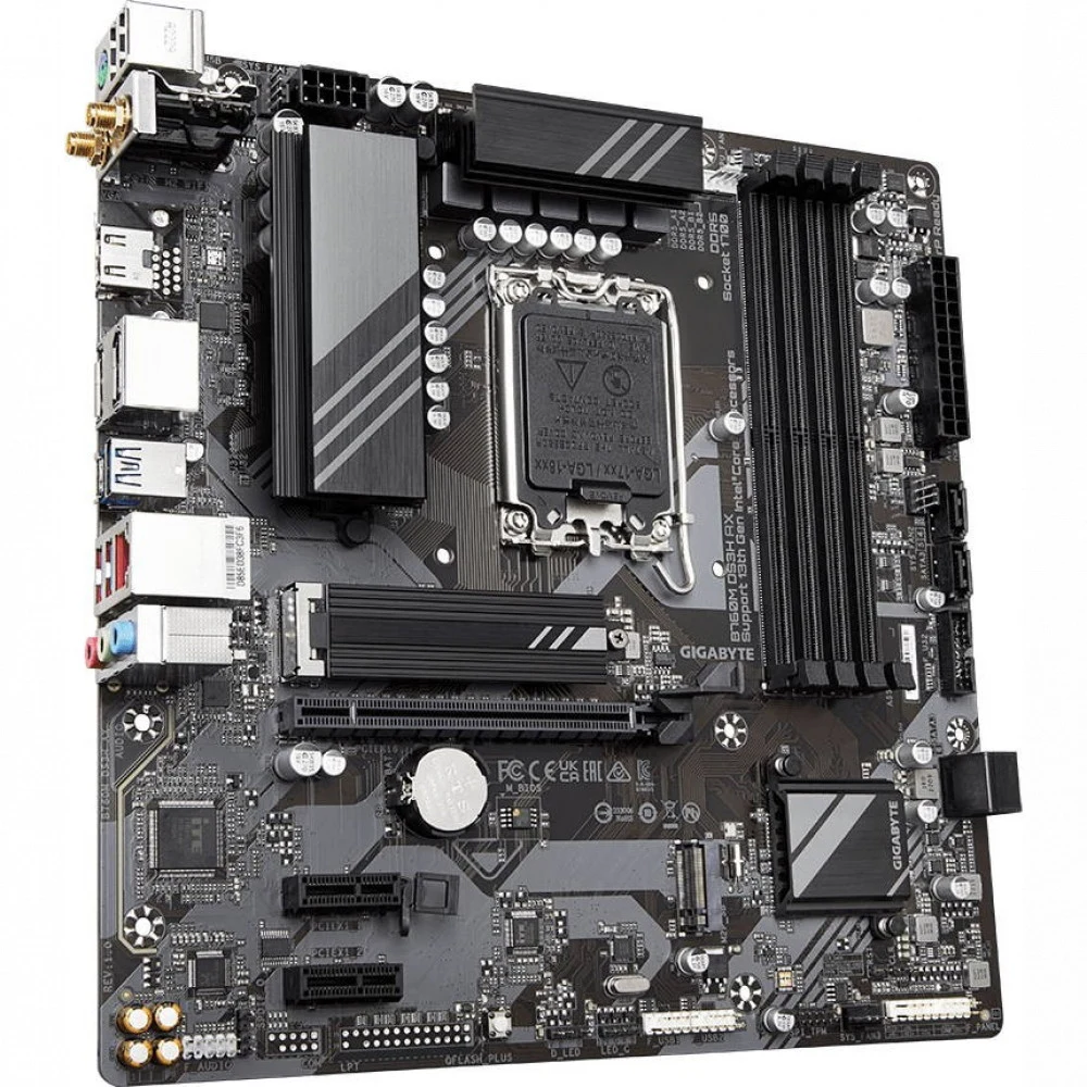 Материнская плата Gigabyte B760M DS3H AX, Socket 1700, Intel®B760, 4xDDR5-4800, HDMI+DP+DP, 1xPCI-Ex16, 2xPCI-Ex1, 4xSATA3(RAID 0/1/5/10), 2xM.2, 8Ch Audio, 2.5GbLan, WiFi, (2+4)xUSB2.0, (3+2)xUSB3.