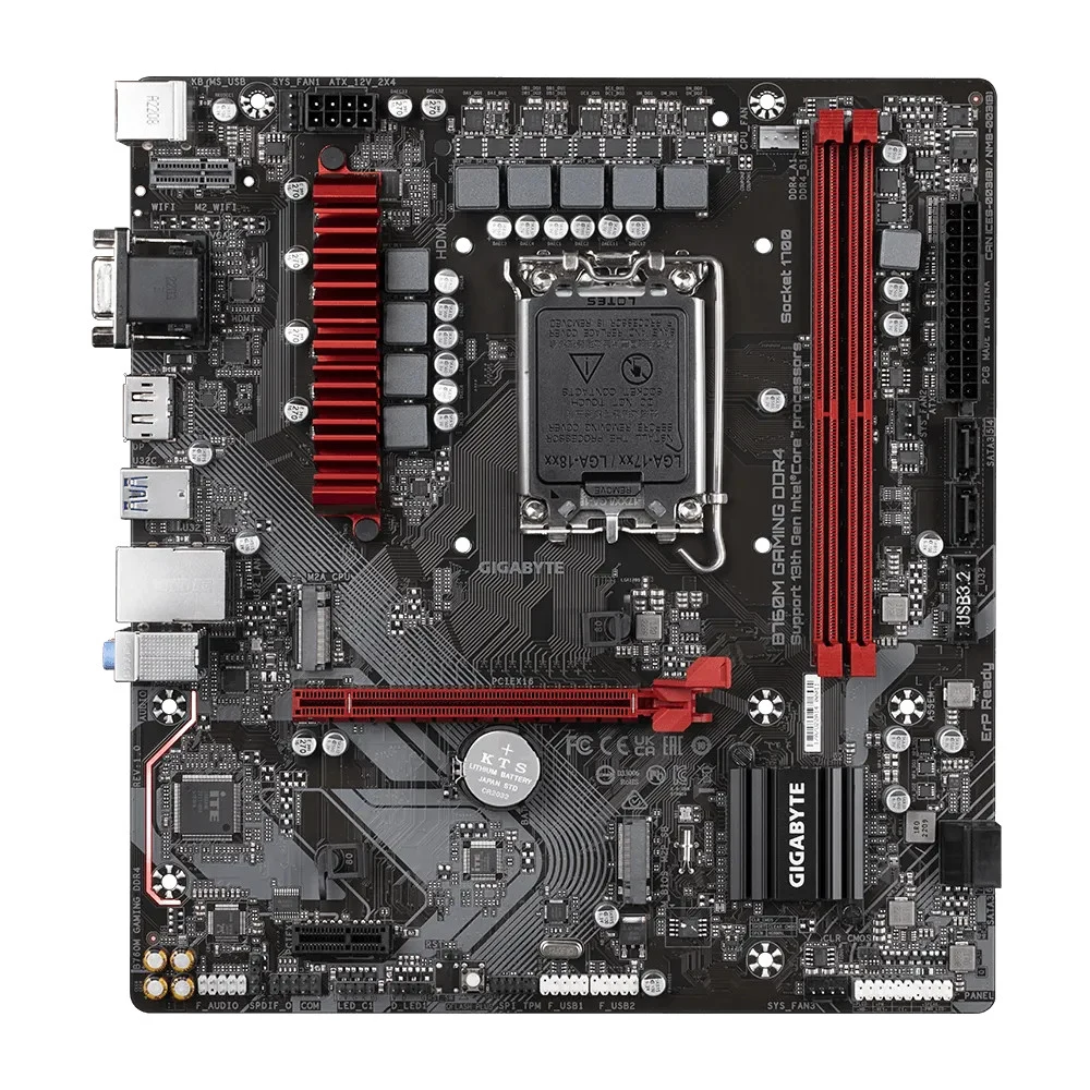 GIGABYTE Mainboard Desktop B760M GAMING DDR4 (LGA1700, 2xDDR4, 1xD-Sub, 1xHDMI, 1xDP, 2.5GLAN, 1x PCI Express x16 4.0, 1x PCI Express x1 3.0, 2xM.2, 4xSATA3, 1x USB Type-C, 5x USB 3.2 Gen1, 6x USB 2