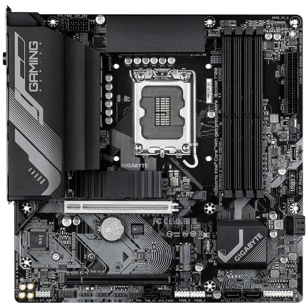 Матплата Gigabyte B760M Gaming X WiFi6E Gen5, iB760,S1700,mATX,4DDR-5,2xPCI-Ex16,4SATA,2xM.2,HDMI,DP