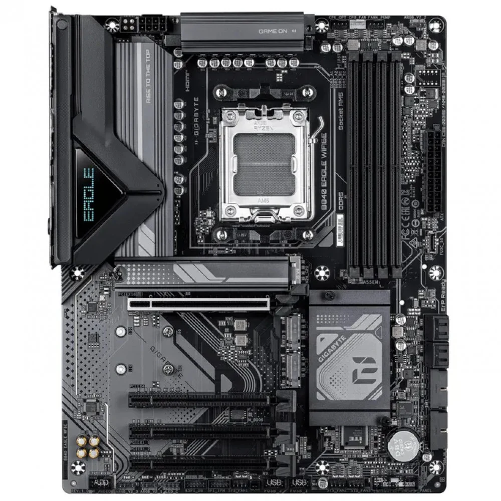 Матплата Gigabyte B840 Eagle WiFi6E, AM5, ATX, 4DDR-5, 4xPCI-Ex16, 4SATA, 3xM.2, HDMI, DP, 11USB
